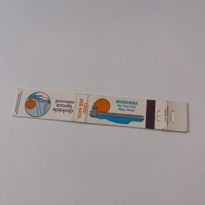 Dockside Terrace Restaurant Miamarina Bayfront Park Miami FL Matchbook TB6-MB2-9