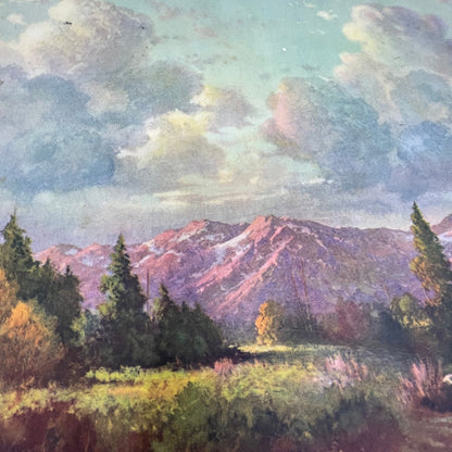 Robert Wood Where Mountain and Sky Meet Vintage Art Print Lithograph 12x16 FL6-3