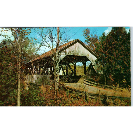 One of 5 Covered Bridges in Lyndon Vermont Covered Bridge Postcard PB11