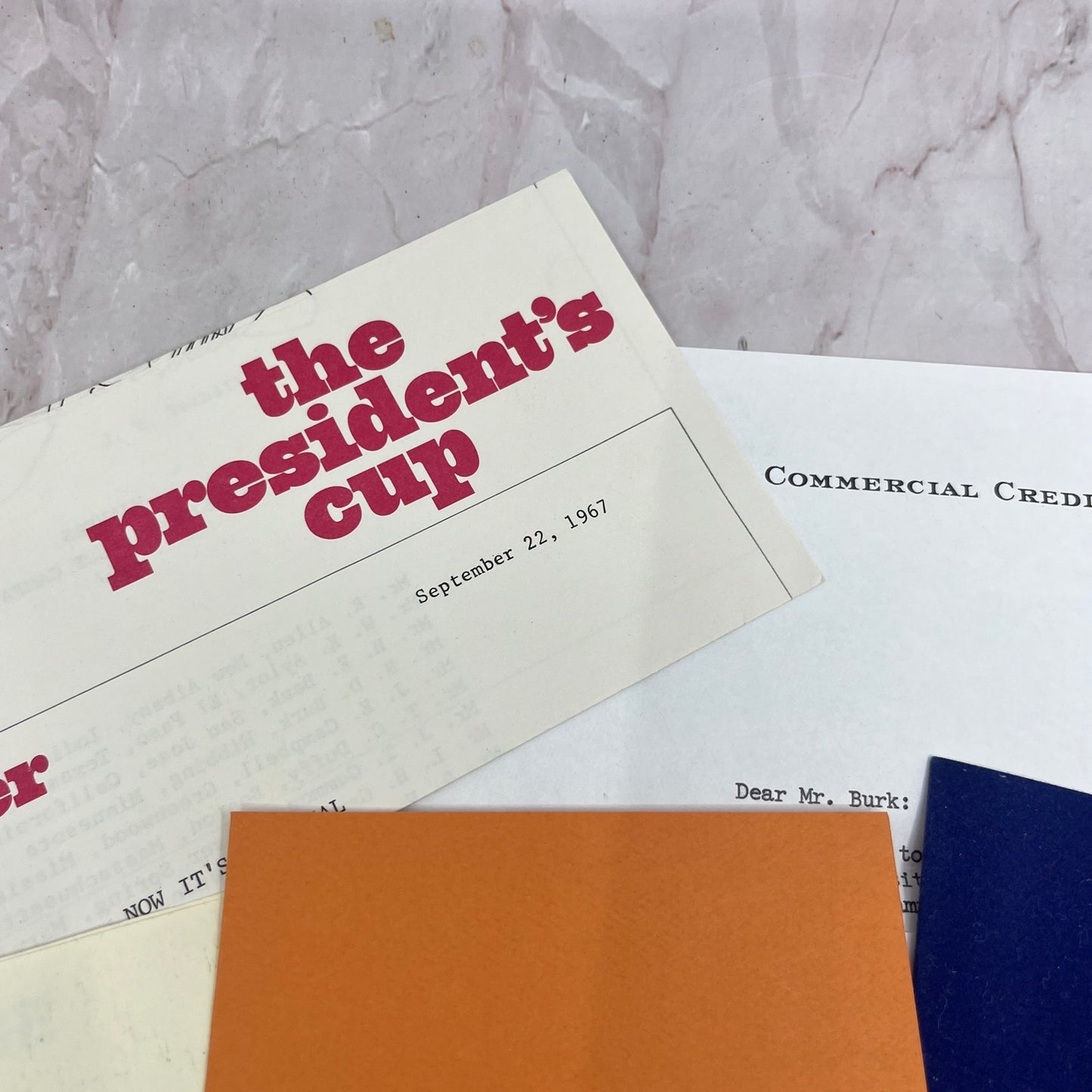 1967 President's Cup Ephemera Lot Menus Leaflets Invitation TA9-E1