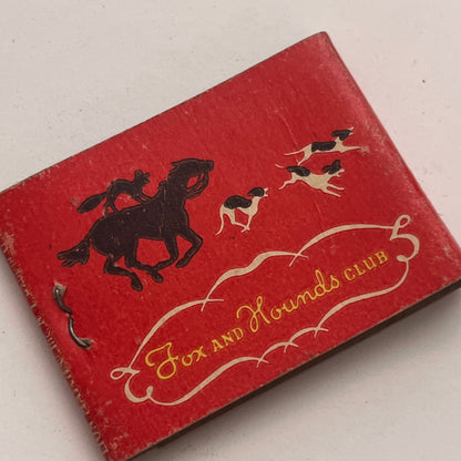 Fox and Hounds Club 446 Beacon St Boston MA Matchbook Cover TB8-MB2-6