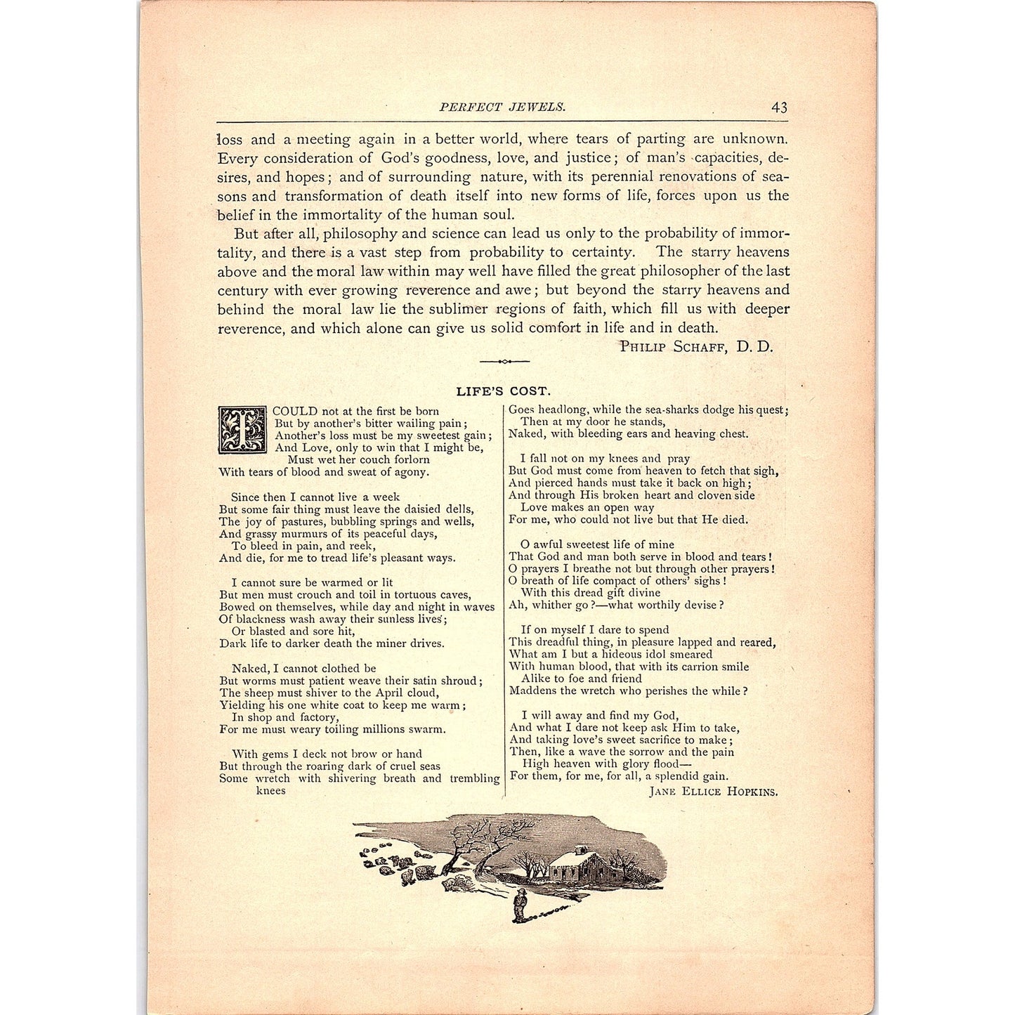 The Wife To Her Husband, Life's Cost Jane Ellice Hopkins 1884 Poem TA5-CJ-3
