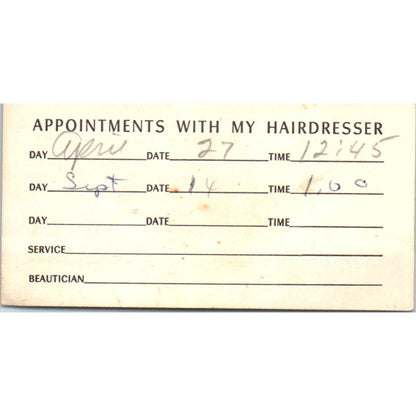Mary's Beauty Salon Mary G Coffee Long Beach Vintage Business Card SD8-B10