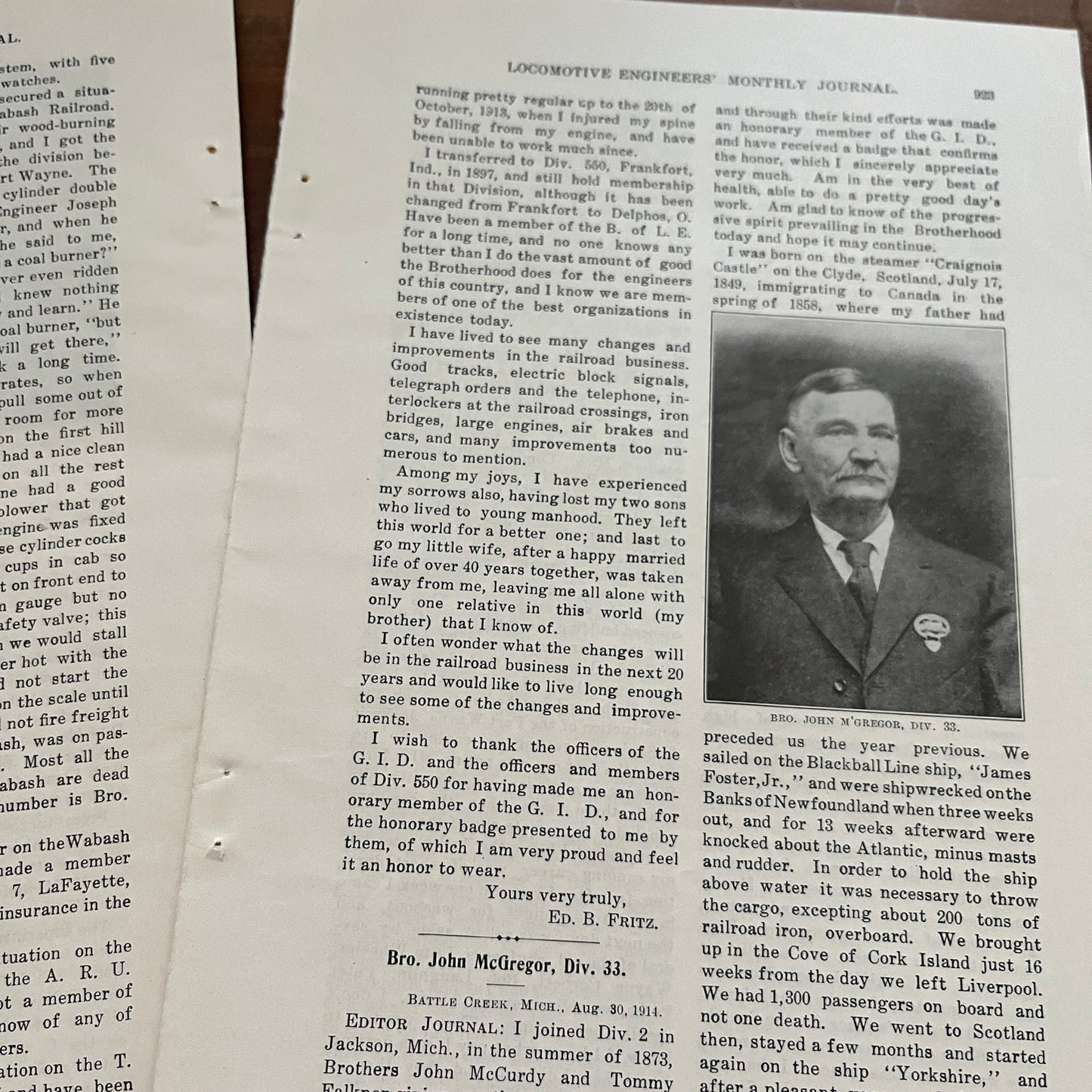 Photos and Info on Brotherhood Members - 1914 Original 9 Page Article AF3-2