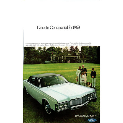 1969 Lincoln Continental Automobile Car - Vintage Magazine Ad D20