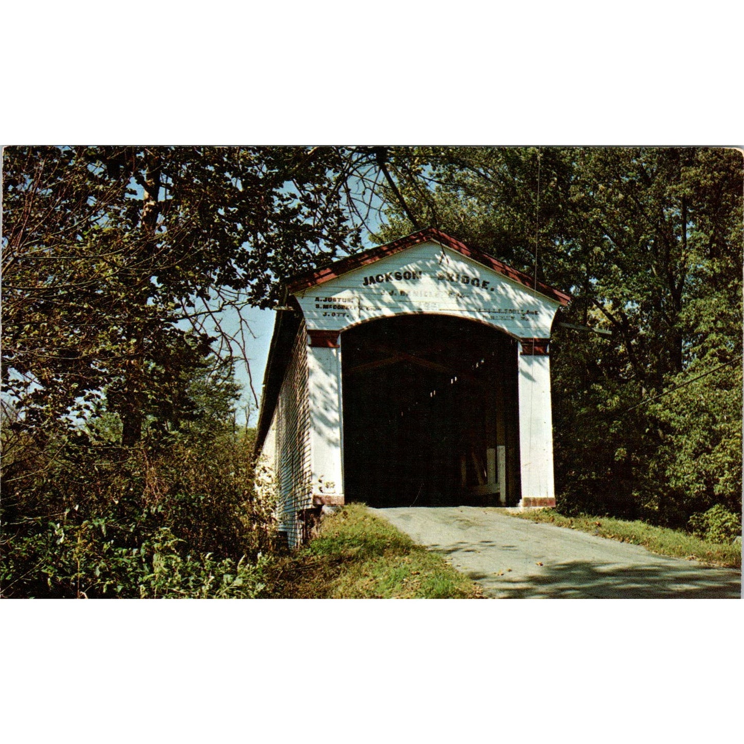 Parke County Bridge Indiana Jackson Covered Bridge Postcard PB13
