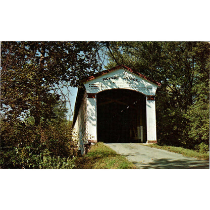 Parke County Bridge Indiana Jackson Covered Bridge Postcard PB13