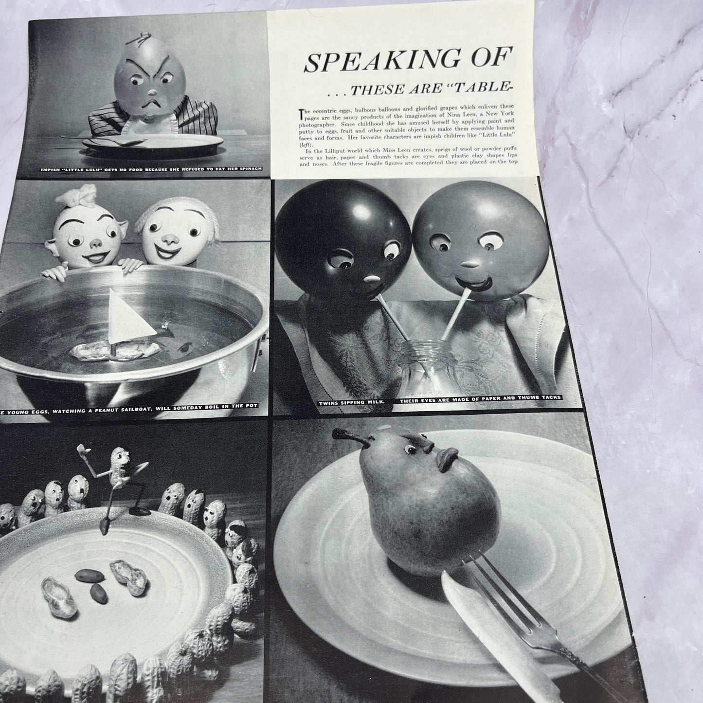 Nina Leen Liliput Anthropomorphic Food Photographer 3 Page Story 1940 Ad V14-8