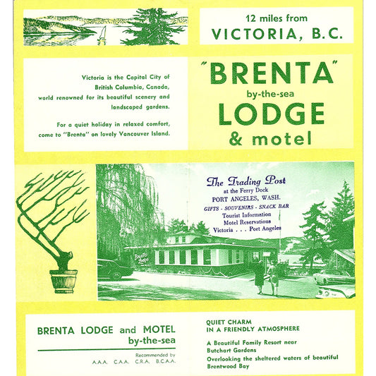 Brenta By-The-Sea Lodge & Motel Victoria BC 1960s Travel Brochure TH2-TB4