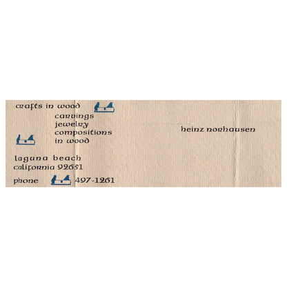 Heinz Norhausen, Laguna Beach CA Business Card SF3-B1