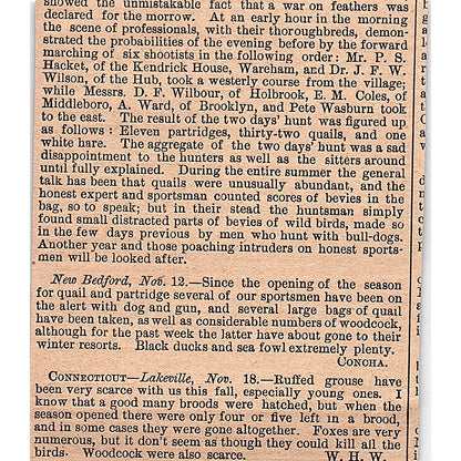 Game Bag and Gun - Game Season for 1878 Article AG2-H3