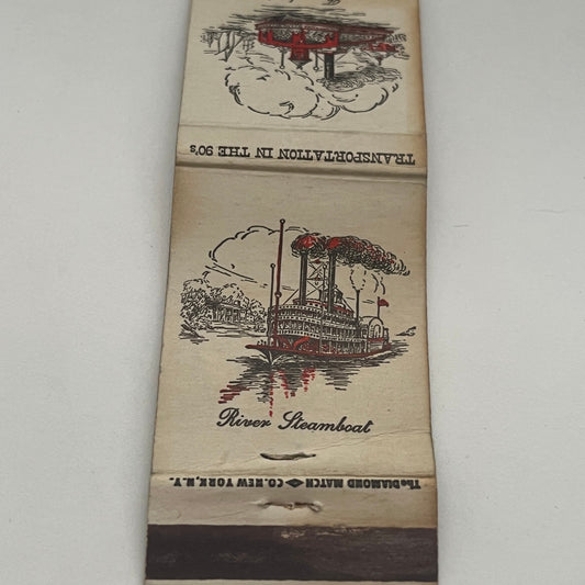 River Steamboat, Ferryboat Transportation in the 90s Matchbook Cover TB8-MB2-1