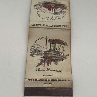 River Steamboat, Ferryboat Transportation in the 90s Matchbook Cover MM4-1