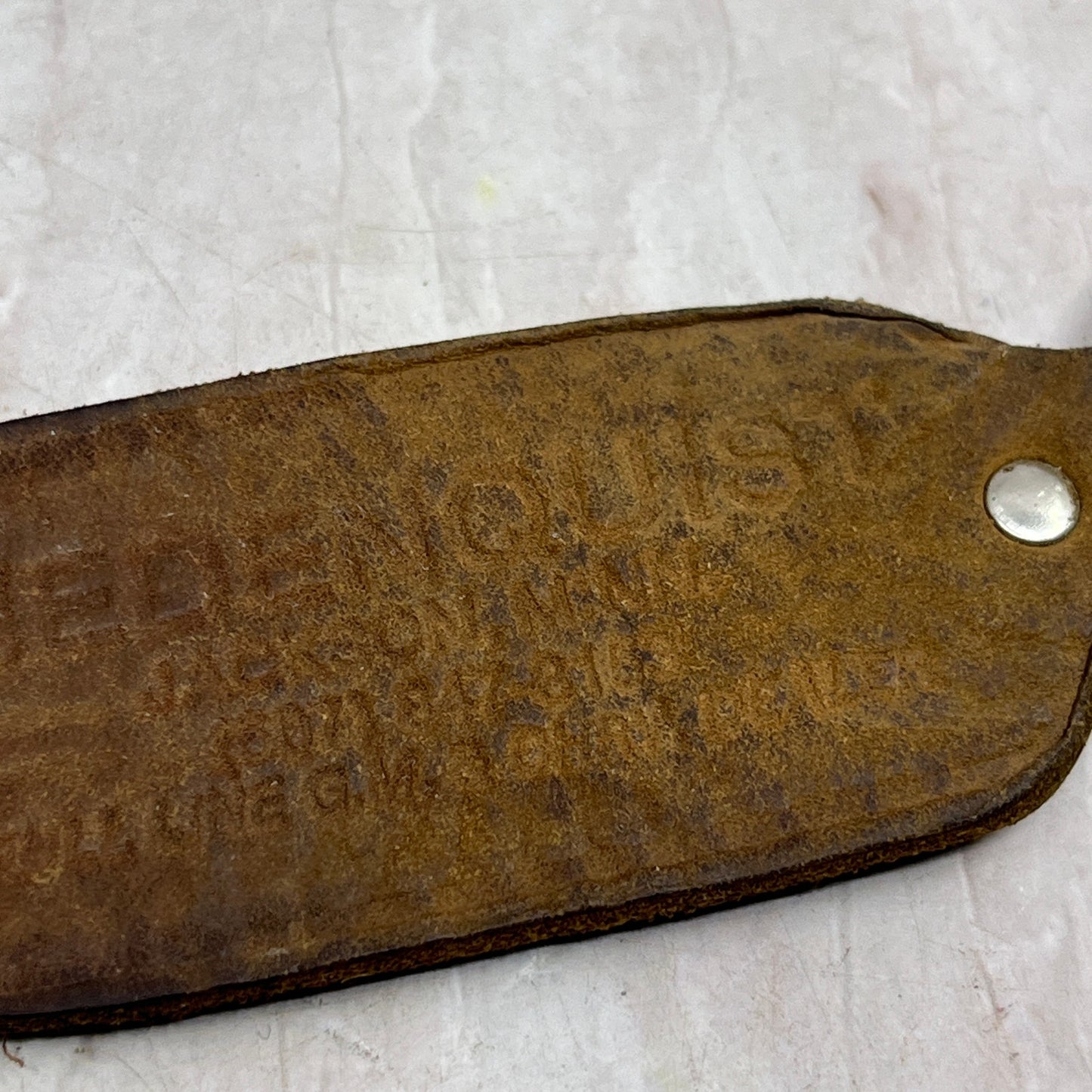 Vintage Hedenquist GM and Chevy Jackson MN Leather Keychain SF4