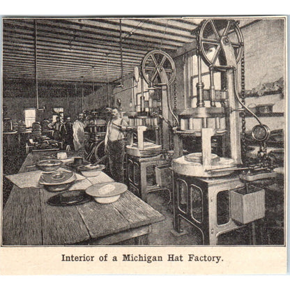 Interior of a Michigan Hat Factory 1901 Engraving AF2-P1