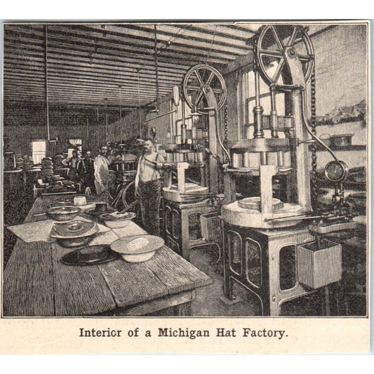 Interior of a Michigan Hat Factory 1901 Engraving AF2-P1