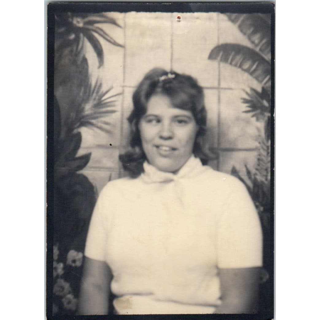 Vintage Photograph Portrait of Cross Eyed Woman 2x3" AE6