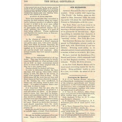Preserving Fruit - American Fruit Culturisst 1867 Article AG9-5