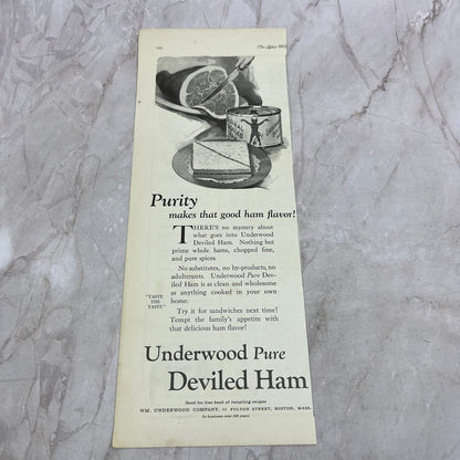 Underwood Pure Deviled Ham Wm. Underwood Co Boston 1924 Magazine Ad FL6-11