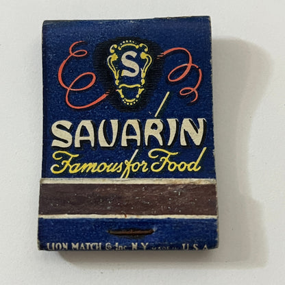 Savarin Restaurants New York City Vintage Matchbook Cover TB6-MB1-1
