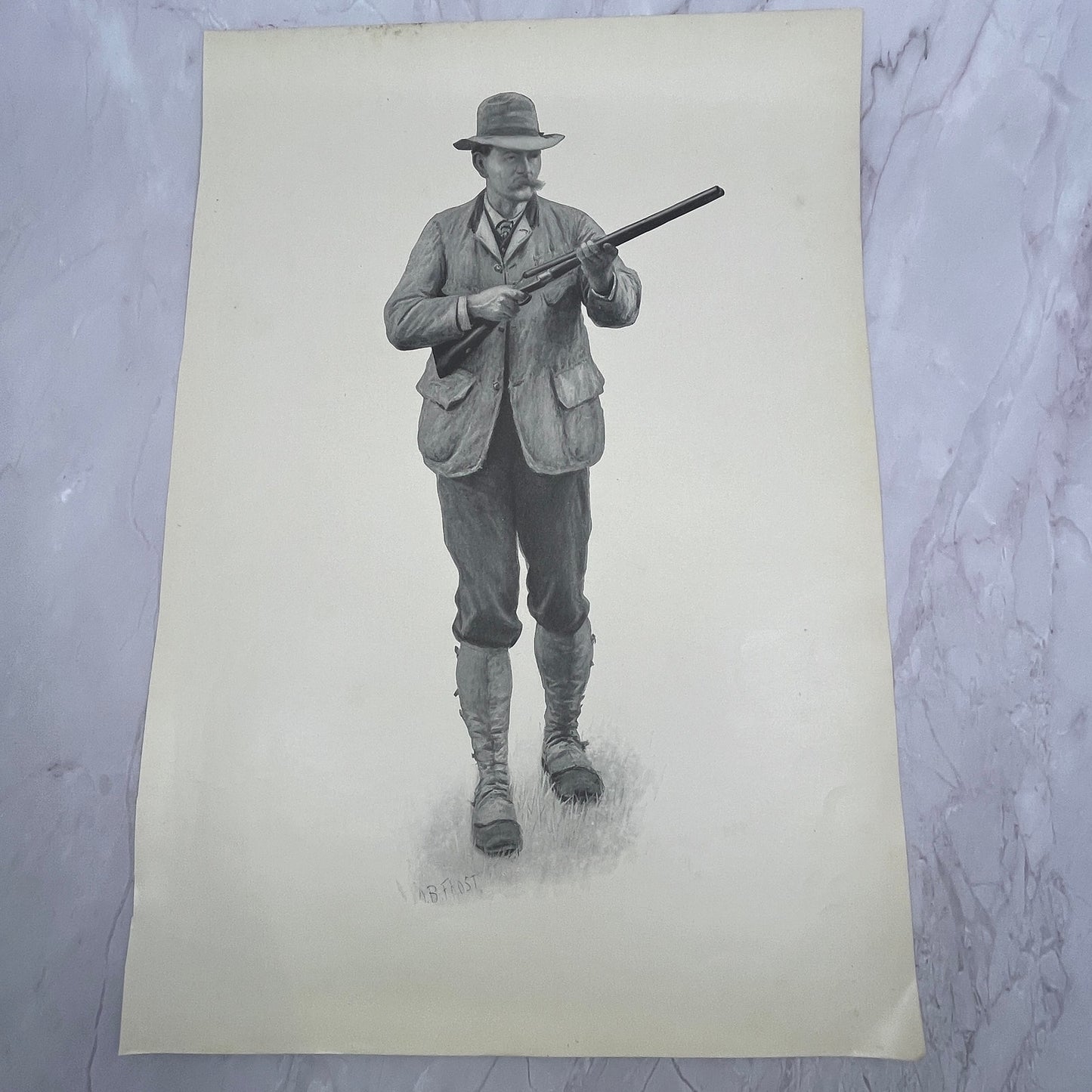 The Huntsman - Original 1904 A.B. Frost Art Print V14-3