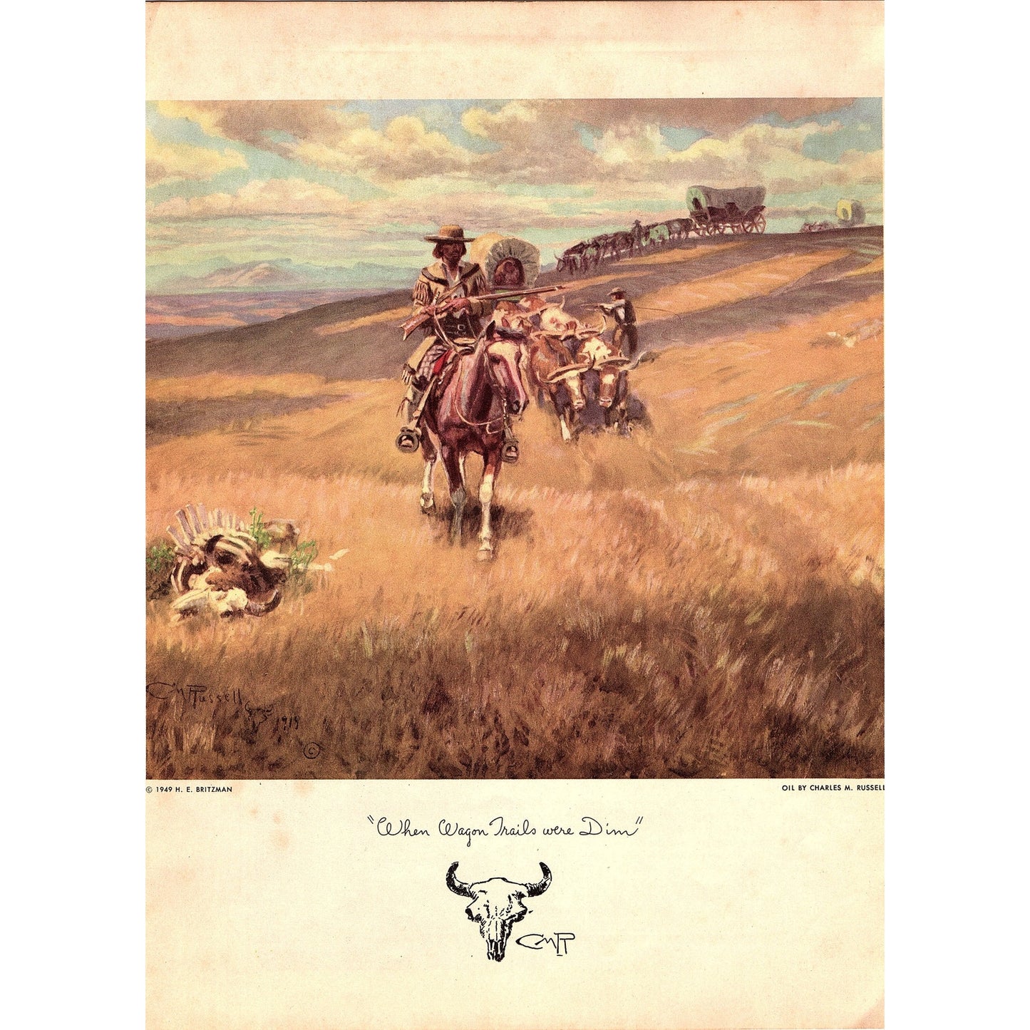 When the Trail Was Long Between Camps Charles M Russell Western 1949 Print D26