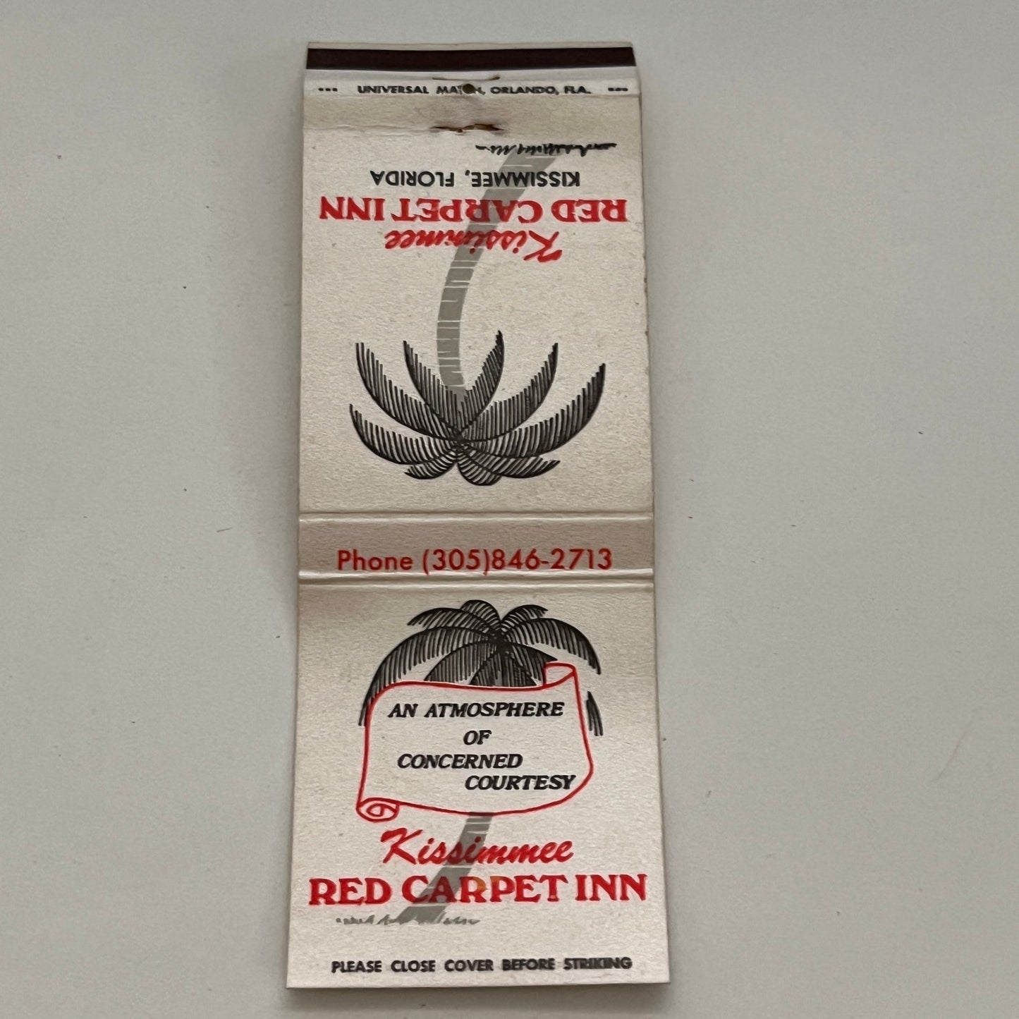 Kissimmee Red Carpet Inn Florida Vintage Matchbook TB6-MB2-14