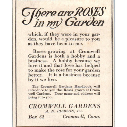Roses Cromwell Gardens A.N. Pierson Inc Cromwell CT 1918 Magazine Ad AF1-SS2