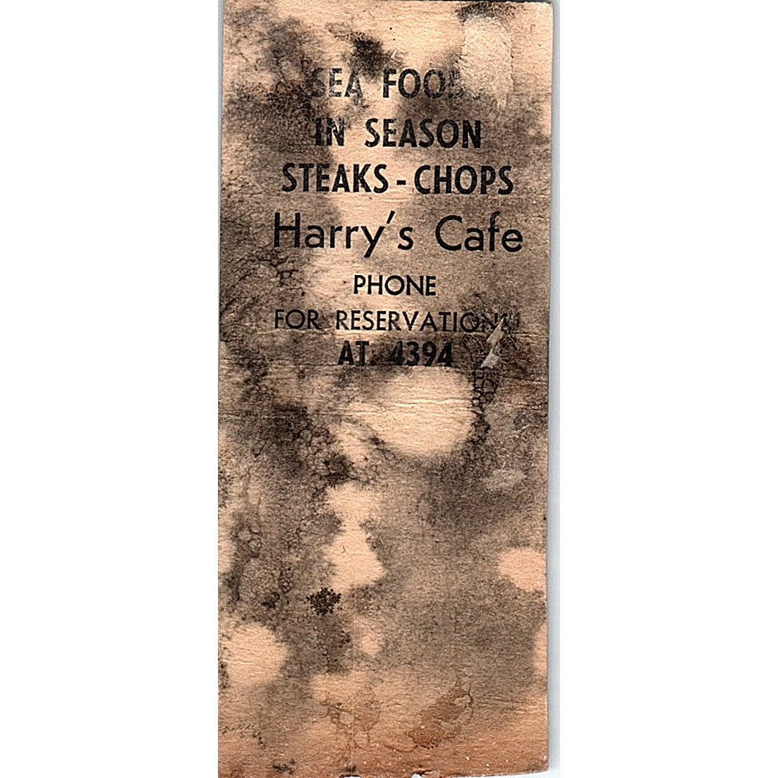 Harry's Cafe 11th & Nicollet Minneapolis MN Vintage Matchbook Cover SC7-Y2