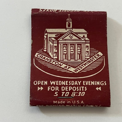 Citizens Savings Bank Providence RI Vintage Matchbook Cover TB6-MB1-2