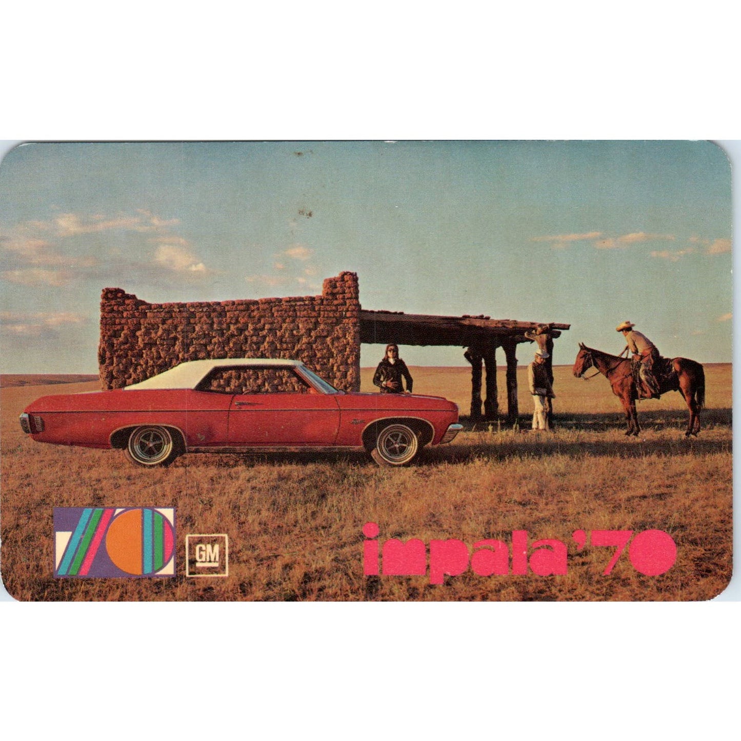 1970 Chevrolet Chevy Impala Red Spanish Promo Vintage Postcard PC11