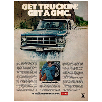 GMC Jimmy K1500 4x4 Boondock Truckin' 1977 Ad D25