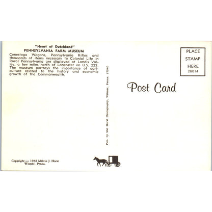 PA Farm Museum Pennsylvania Dutch Country Vintage Postcard PD5