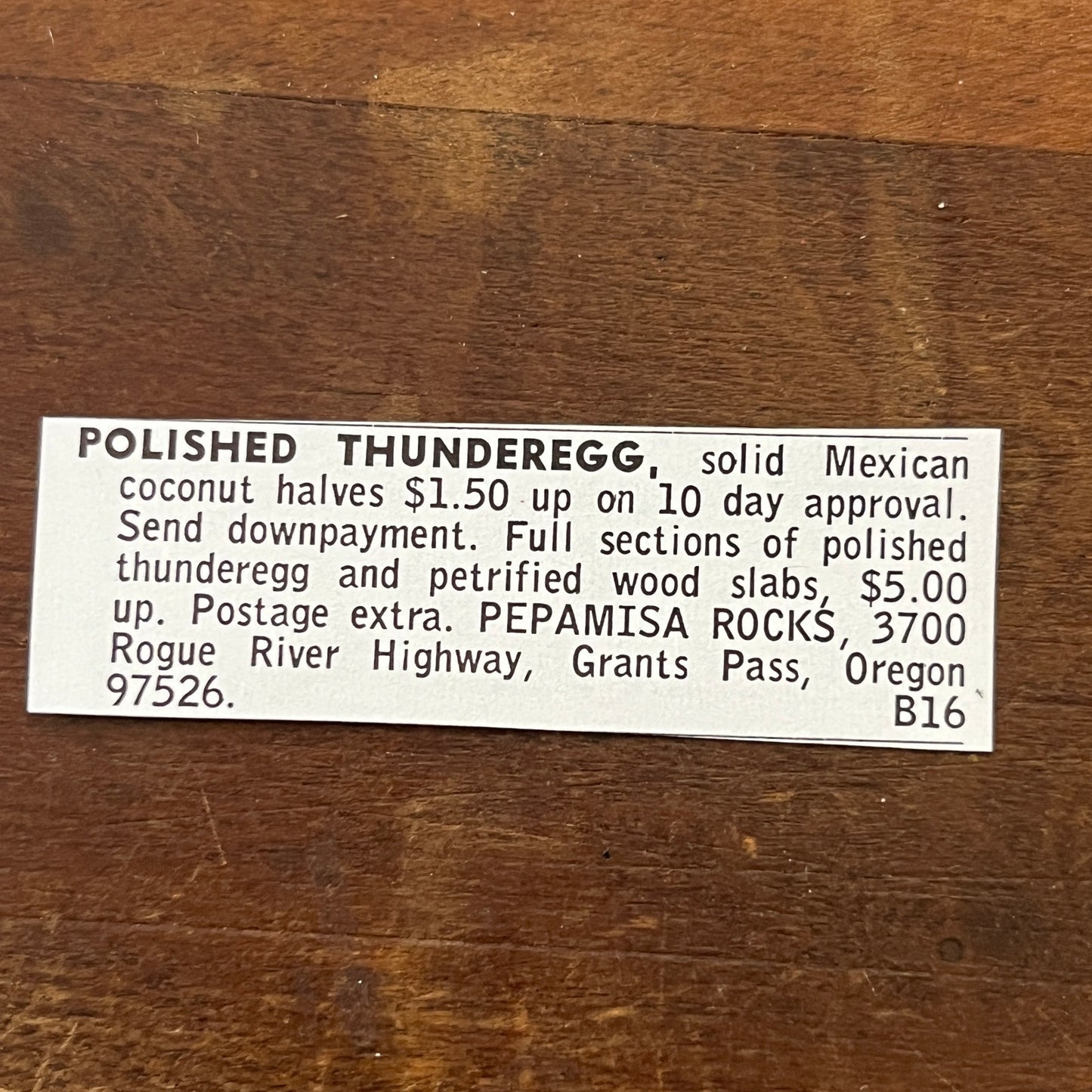 Pepamisa Rocks Polished Thunderegg Grants Pass Oregon 1972 Ad AF8-S12