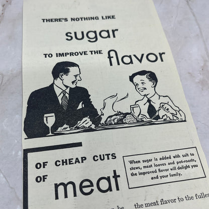 1937 Flavor Cheap Cuts of Meat With Sugar 4.5x12 Magazine Advertisement FL6-6
