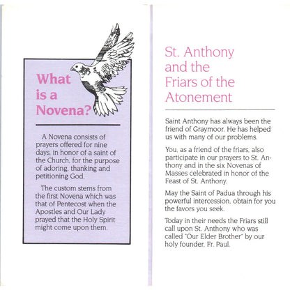 Prayer of St. Francis Friars of the Atonement Vintage Prayer Leaflet TH2-PC2