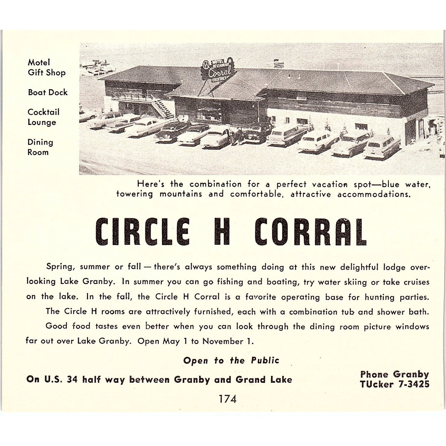 C Lazy U Ranch, Circle H Corral Granby CO 1958 Ad AG1-H2