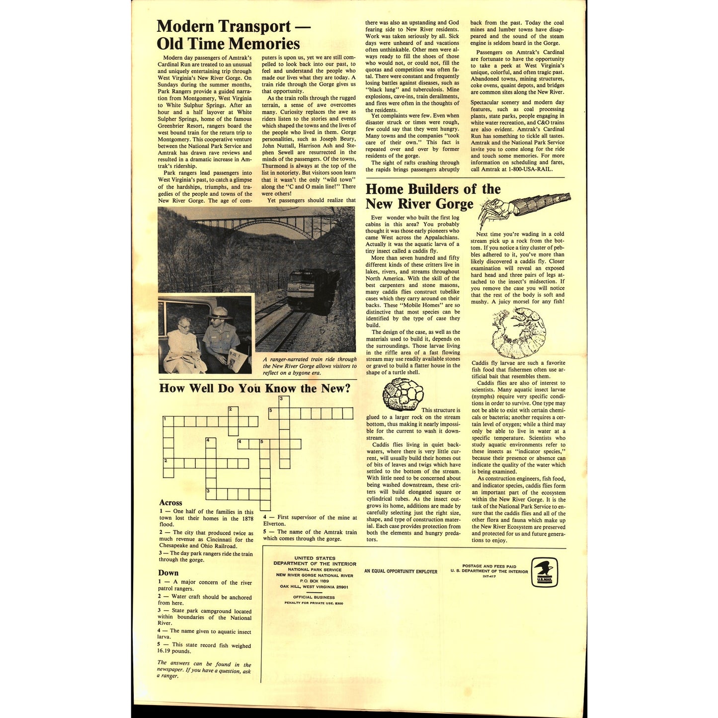 1986 New River Gorge National Park Newspaper V1-1