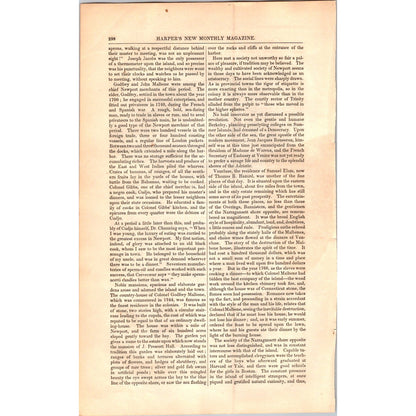 Newport Rhode Island  Historical & Social Traveler- 15 Pages 1854 Article I19