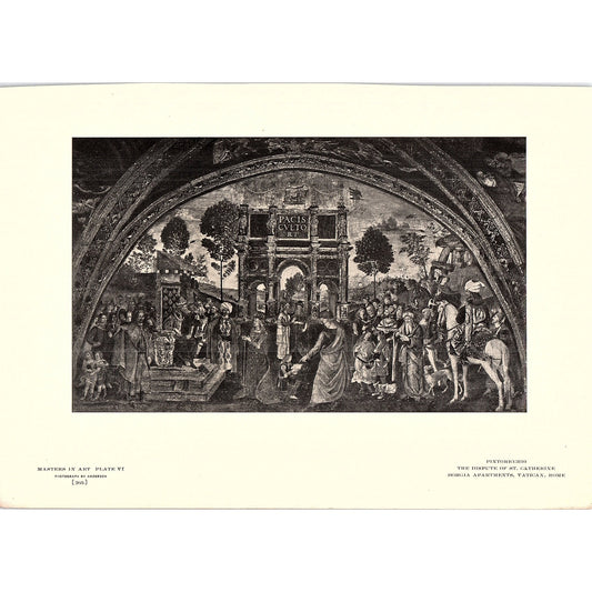 The Dispute of St. Catherine - Pinturicchio - 1904 Litho Art Print AF5-1