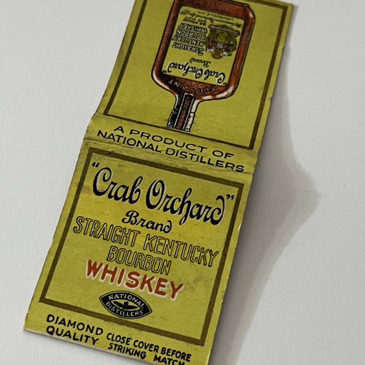 Crab Orchard Kentucky Bourbon Whiskey Vintage Matchbook Cover TB6-MB1-12