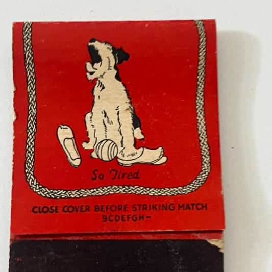 Sleepy Spotted Terrier Dog "Paddy" Vintage Matchbook Cover TB6-MB1-3