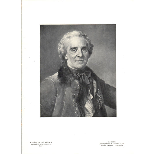 Portrait of Marshal Saxe - La Tour c1905 Art Print D14