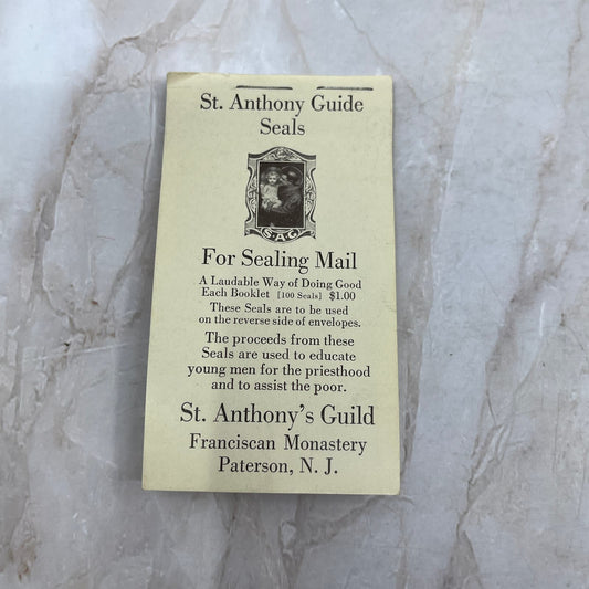 Vintage Book of St. Anthony Guide Seals For Sealing Mail Paterson NJ TI8-S6