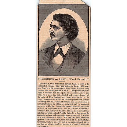 Frederick A Ober Fred Beverly Ornithologist 1878 Article AG2-7