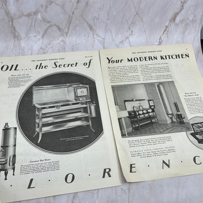 Florence Stove Co Boston 2 Pages 1928 Original Magazine Advertisement FL6-8