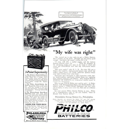Philco Diamond Grid Batteries for Cars - Vintage Magazine Ad D18