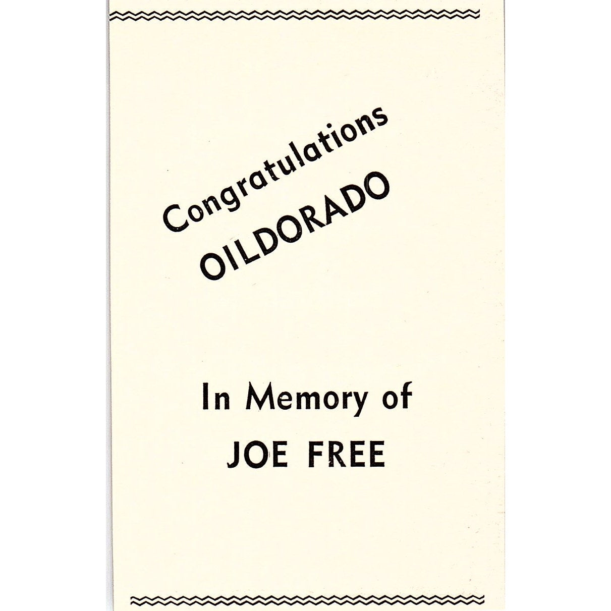 In Memory of Joe Free, Bakersfield Savings & Loan - Taft CA 1965 Ad AF8-M6