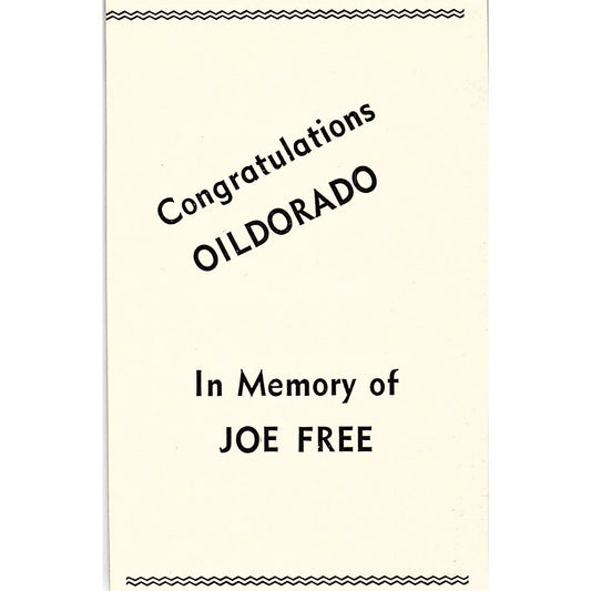 In Memory of Joe Free, Bakersfield Savings & Loan - Taft CA 1965 Ad AF8-M6