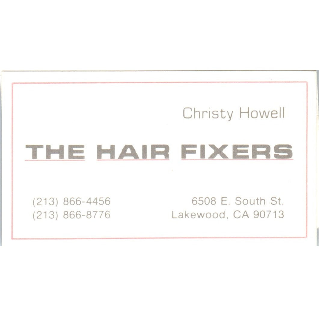 The Hair Fixers Christy Howell Lakewood CA Vintage Business Card SD8-B11